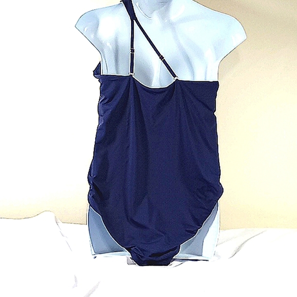 NEW Andie Wyndward Bathing Suit Size XXXLT Swimwear 3XLT Asymmetrical Navy Blue - Picture 3 of 5